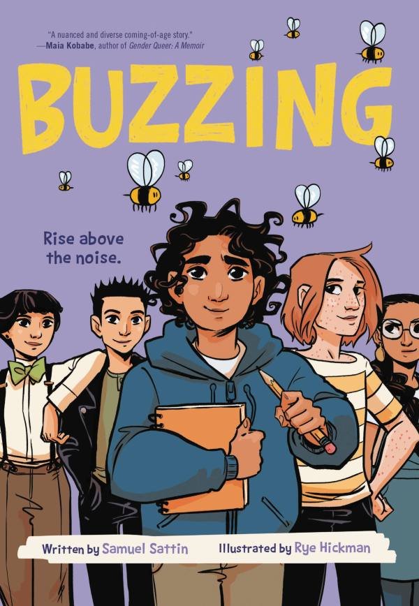 Cover of Buzzing graphic novel by Samuel Sattin 